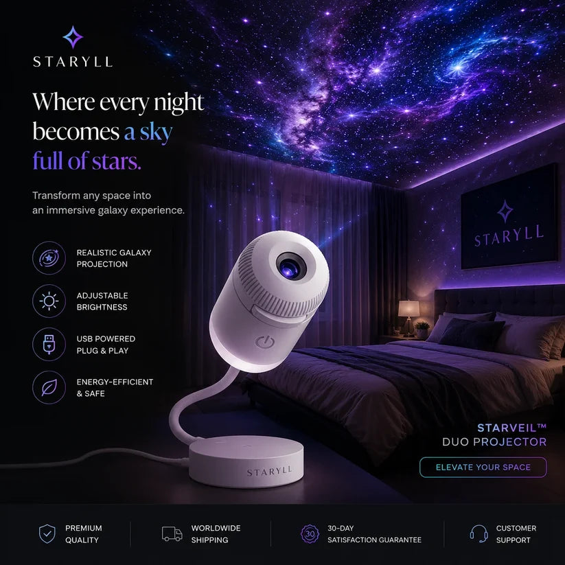 Aurora Galaxy Projection Lamp – Starry Sky LED Night Light ✨