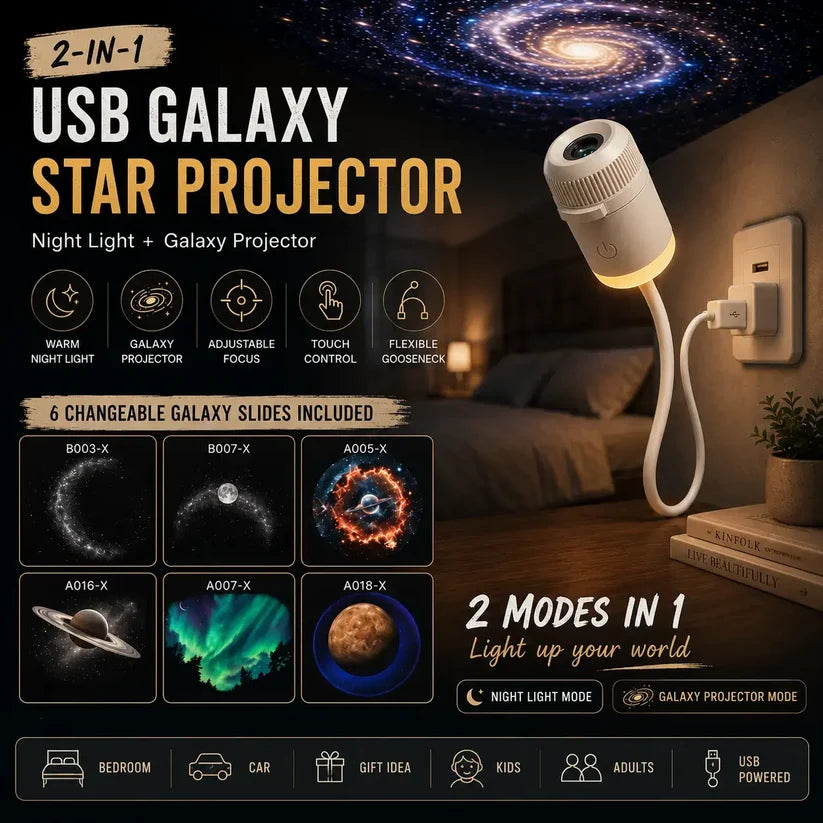 Aurora Galaxy Projection Lamp – Starry Sky LED Night Light ✨